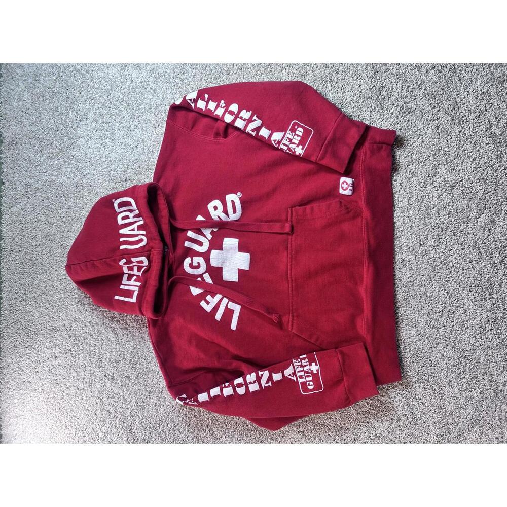Lifeguard Red Hoodie Sweatshirt Large